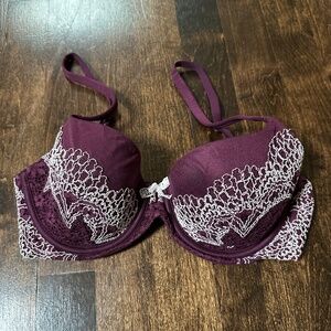 Victoria's Secret Body by Victoria Lined Demi Lace Bra, Purple - 32D